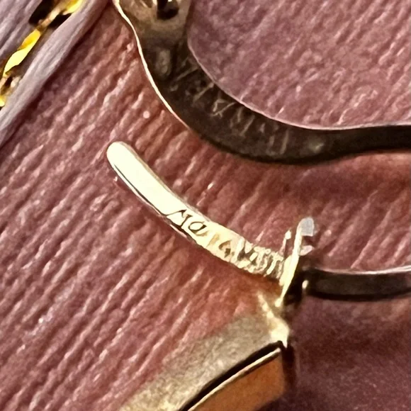 14K Michael Anthony Hoop Earrings / Gold Citrine Jackets - Picture 15 of 16